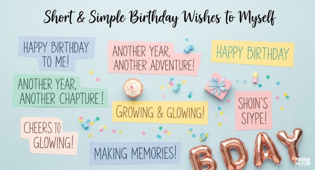 Short & Simple Birthday Wishes to Myself 