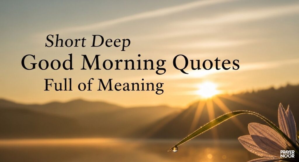 Short Deep Good Morning Quotes Full of Meaning