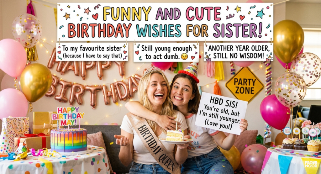 Funny and Cute Birthday Wishes for Sister
